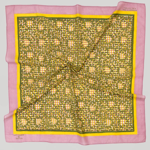 LCT: Blockprint Cotton Scarf- Jackie in Cottage Ivy- 28in