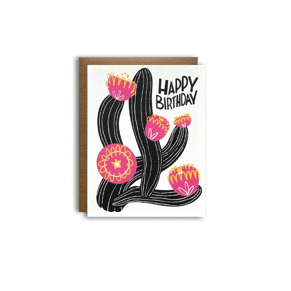 Cactus Birthday Letterpress Notecard