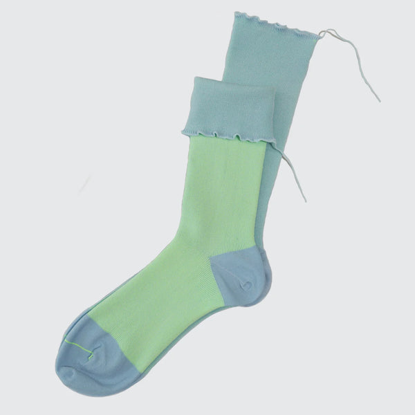 Light Blue with Green Top Himukashi Socks (Daiquiri 11)