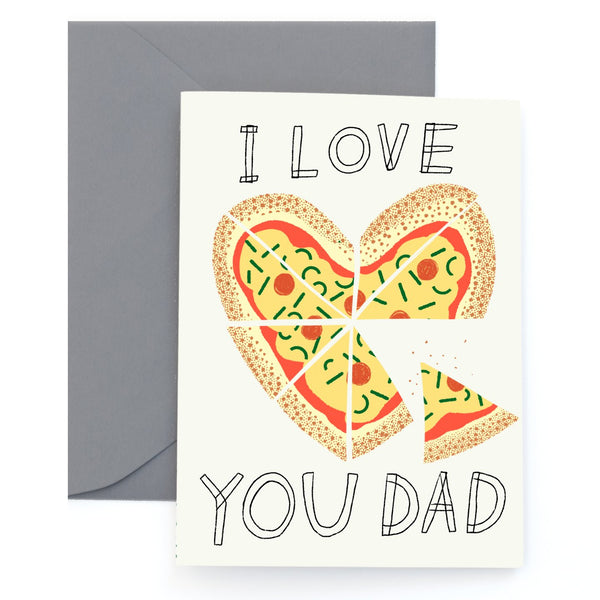 Notecard I Love You Dad (My Heart is a Pizza)
