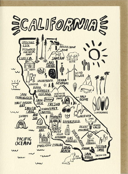 California Map Notecard