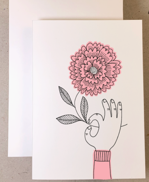 Hand With Flower Notecard