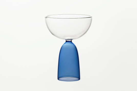 Coupe Cocktail Glass:  Halftone Clear + Light Blue - Mamo