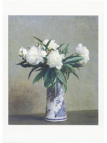 AHC Postcard Fantin-Latour: Peonies in a Blue and White Vase