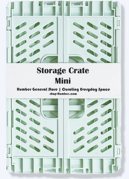 Mini Collapsible Storage Crate - Mint Green