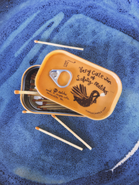 Very Cute Tin of Safety Matches: Orange