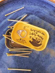 Very Cute Tin of Safety Matches: Yellow