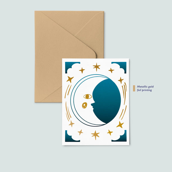 La Lune Foil Letterpress Greeting Notecard