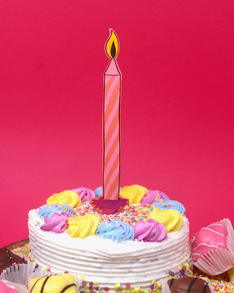 Birthday Candle Bookmark: Apricot