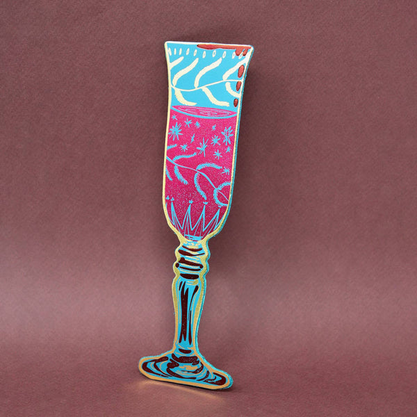 Wine Glass Bookmark: Turquoise