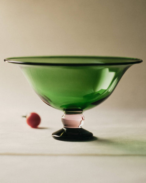 Fruit Bowl, Green/Pink/Clear