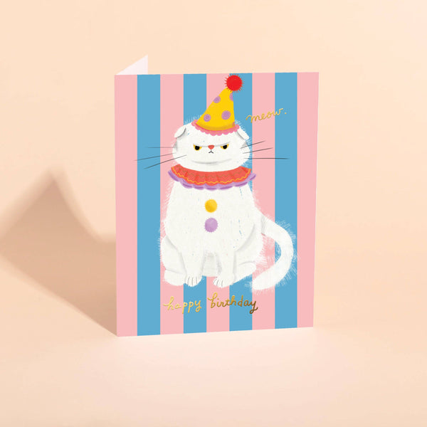 CLOWNY CAT - Birthday Card