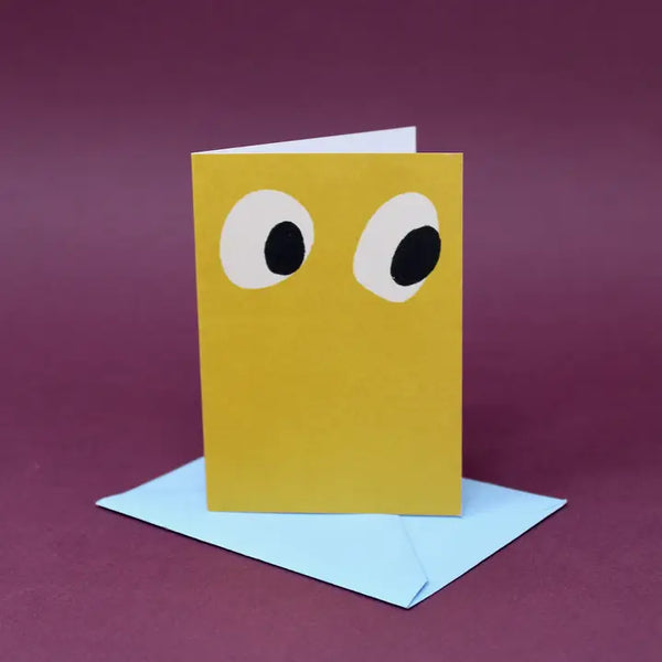 Googly Eye Mini Notecard | Yellow