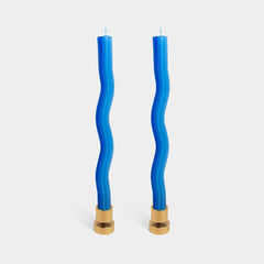 Wiggle Candles - Blue (2 Pack) - 11" Vibrant Taper Candles