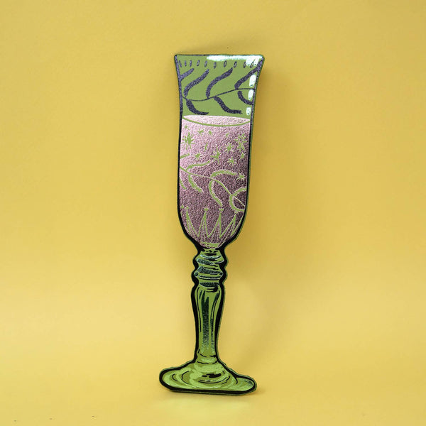 Wine Glass Bookmark: Apple Green