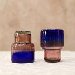 Blue Hand Blown Stacking Glass Tumbler