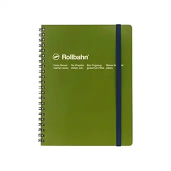 Rollbahn: Olive Green Spiral Notebook - Large (5.5 x 7)