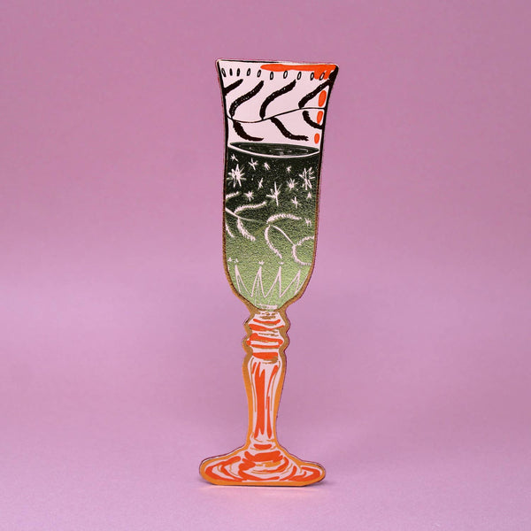 Wine Glass Bookmark: Pale Pink