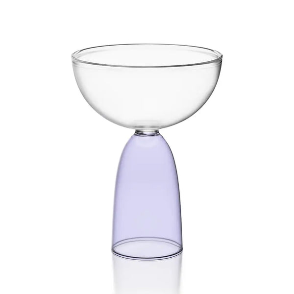 Coupe Cocktail Glass:  Halftone Clear + Lavender - Mamo