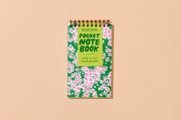 Aster Wildflower Letterpress Pocket-size Spiral Notebook