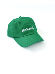 Kids Hammer Hat Kelly Green with White Thread
