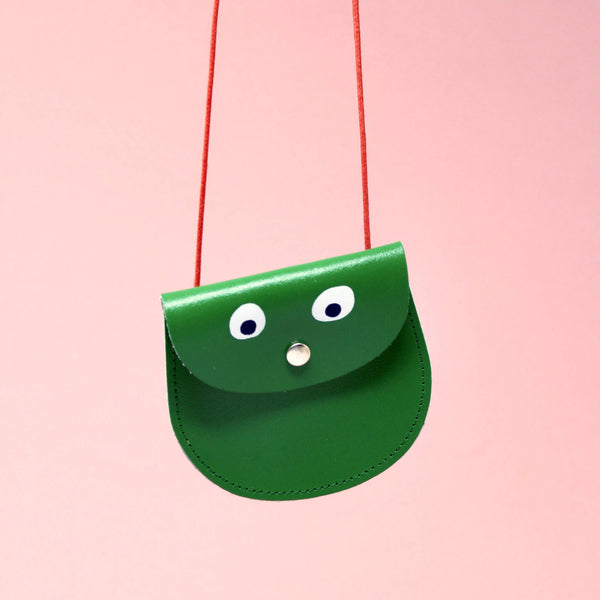 Googly Eye String Purse: Green