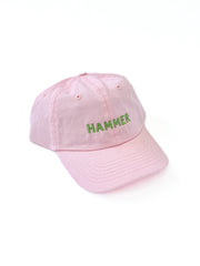 Kids Hammer Hat Pink with Light Green Thread