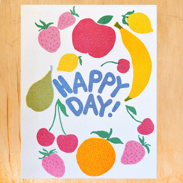 Birthday Fruit Riso Notecard