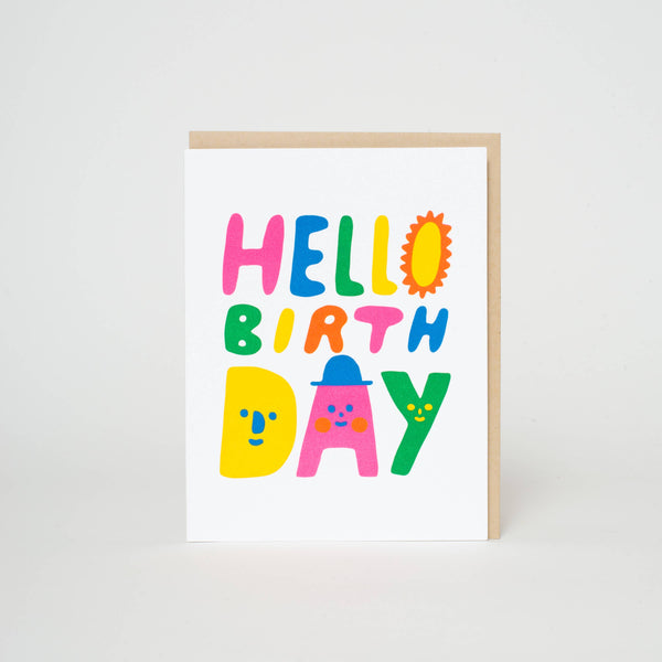 Hello Birthday Letterpress Notecard