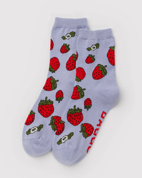 Baggu: Crew Sock - Strawberry Blossom