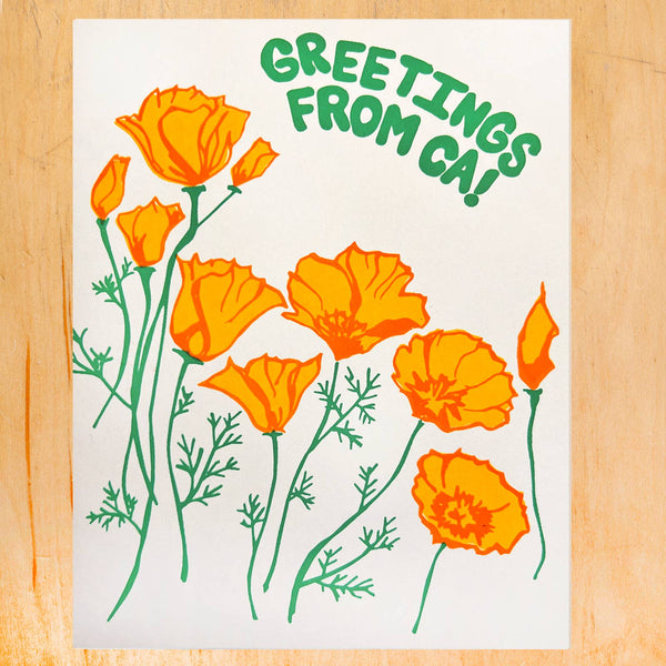 Greetings from CA Poppies Notecard