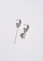 Deo Earrings in Recycled Sterling Silver & Freshwater Pearl