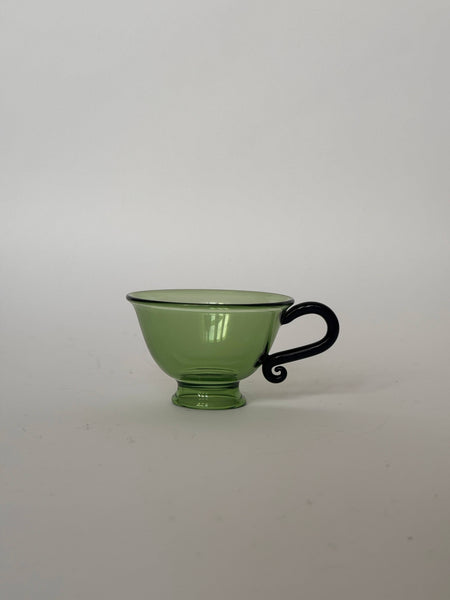 Tea Cup, Green/Black (Set of 2)