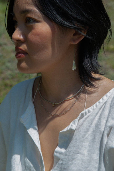 Moon Petal Earrings: Silver