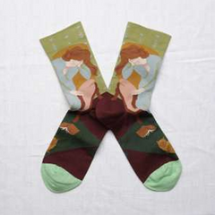 Bonne Maison: Chaussettes Sieste Vert Mousse