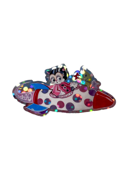 Alake Shilling:  Blast Off! (Rocket Ship) Sticker