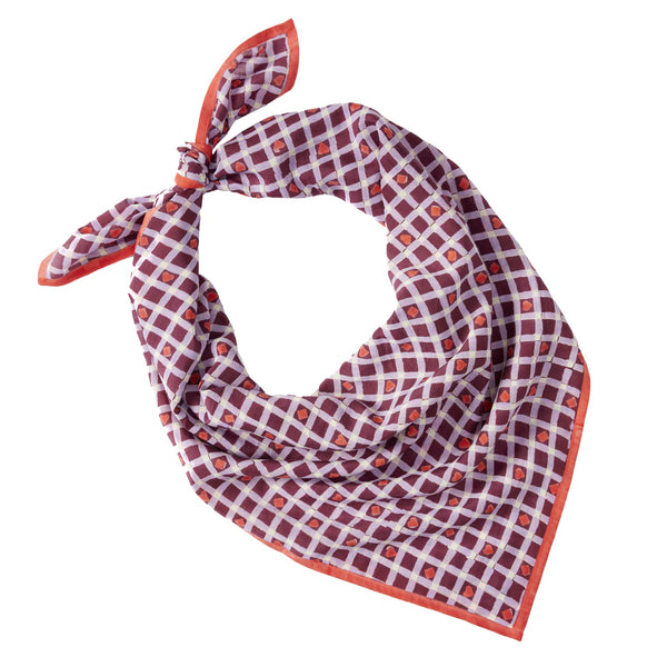 Block Shop: Hearts Square Scarf | Maroon