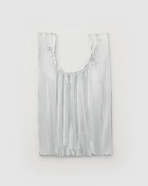 Pleated Baggu - Chrome Metallic