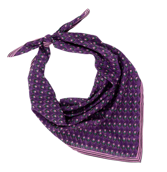 Purple Tulips Square Scarf-  Block Shop