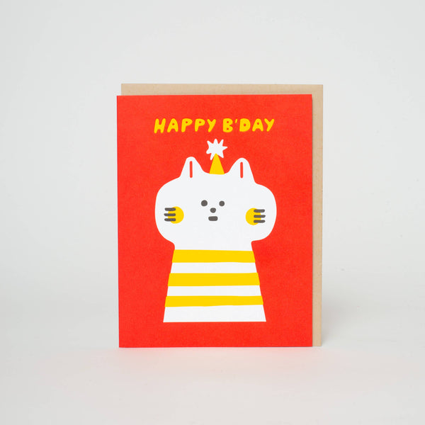 Birthday Kitty Letterpress Notecard