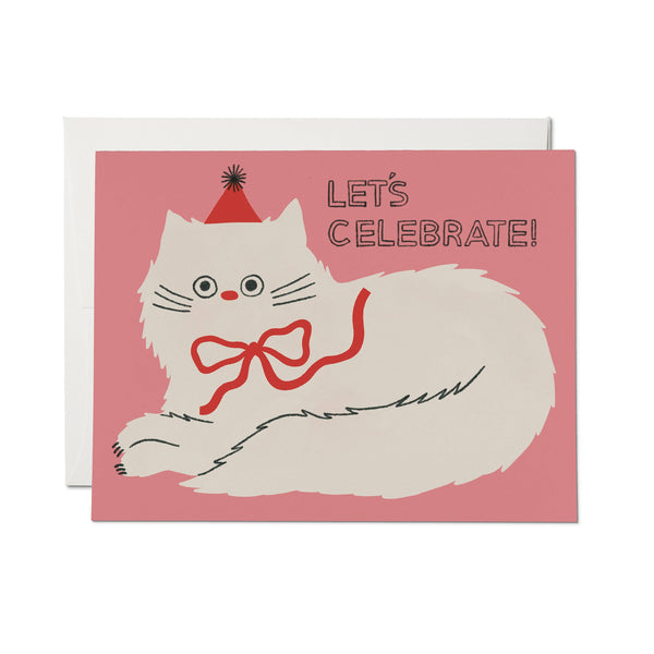 Let's Celebrate Cat Note Card