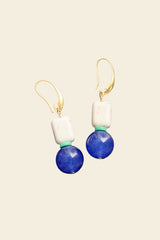 Cobalt and white earrings