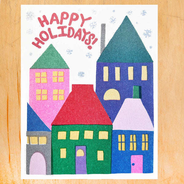 Holiday Houses Riso Notecard