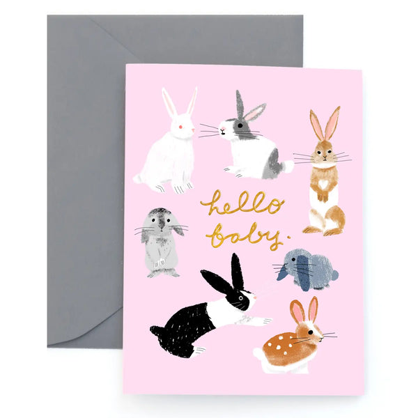 Usagi Bunny Hello Baby Notecard