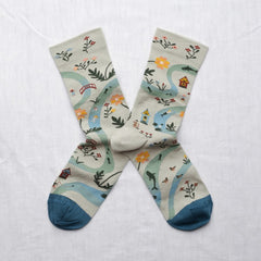 RV9-01 |  La Rivière Socks - Celadon blue