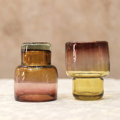 Brown Hand Blown Stacking Glass Tumbler