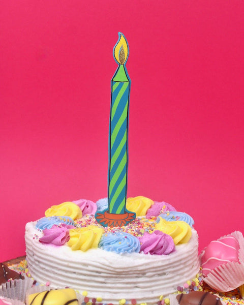 Birthday Candle Bookmark: Turquoise
