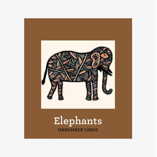 Elephants Handmade Note Cards | 10 Pack - Assorted