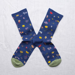 TG5-01 | Flower Seedling Socks - Royal Blue