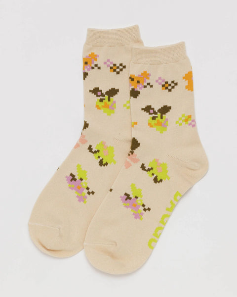 Baggu: Crew Sock - Tapestry Floral